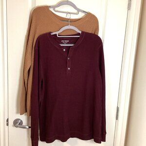 Bundle of 2 Women's Sweaters George Joe Fresh Brown Red Oversized Relaxed Fit